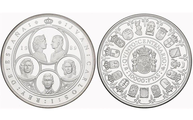 España 10.000 Pesetas año 1989 V Centenario Serie I – Escudos de las Autonomías FDC