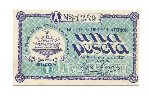 Gijón (Asturias) 1 Peseta 1937 SC-