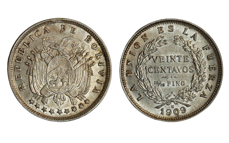 Bolivia 20 Centavos 1909 EBC