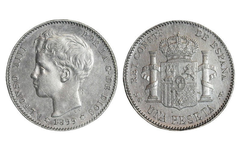 Alfonso XIII 1 Peseta 1899*18-99 MBC-EBC
