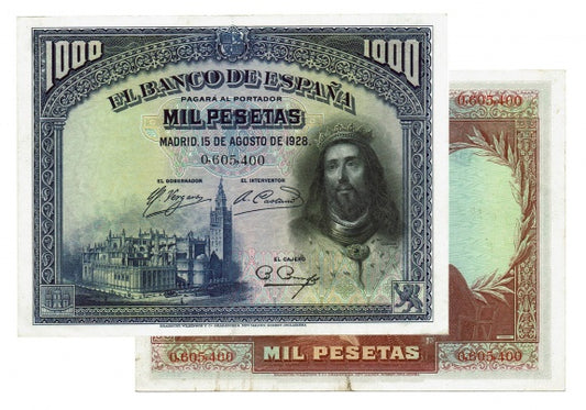 1000 Pesetas 1928 San Fernando EBC