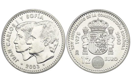 España 12 Euros 2003 XXV Aniversario de la Constitución Española SC