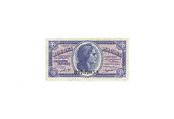 2ª República Hacienda 50 Céntimos 1937 SC lujo