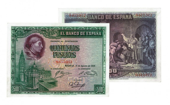 500 Pesetas 1928 Cardenal Cisneros EBC