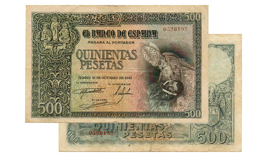 500 Pesetas 21 Octubre 1940 MBC+