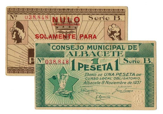 Albacete 1 Peseta 8 Noviembre 1937 EBC