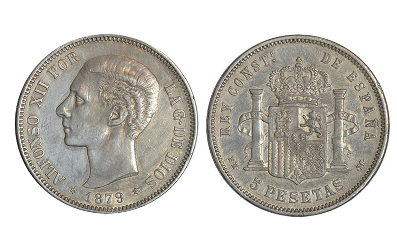 Alfonso XII 5 Pesetas 1879 *18-79 EMM MBC+