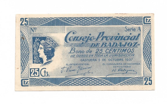 Badajoz 25 Céntimos 1937 SC