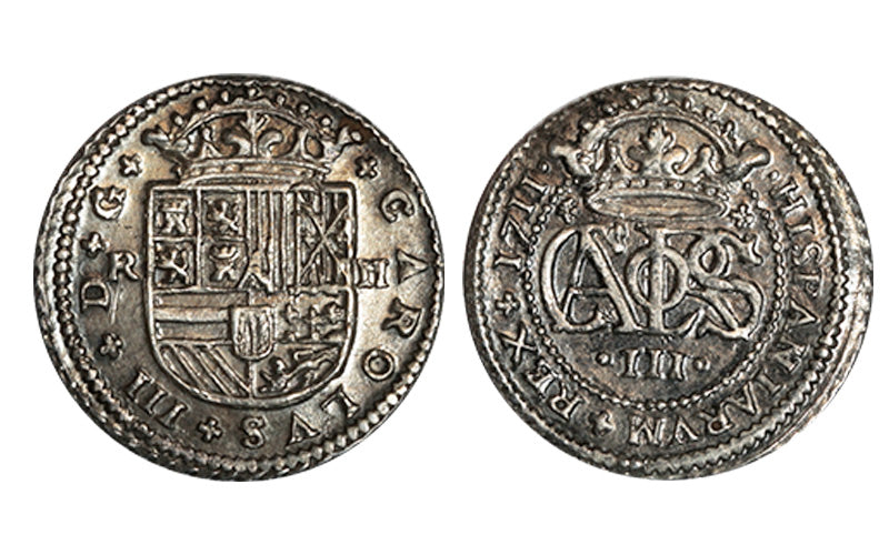 Carlos III, Pretendiente 2 Reales 1711 Barcelona EBC-/ EBC