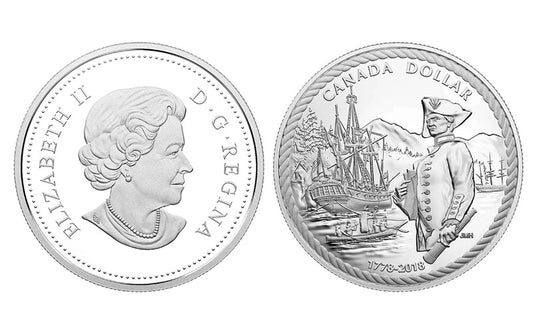 Canadá 1 Dólar 2018 240 Aniversario del Capitán Cook en la bahía de Nootka PROOF