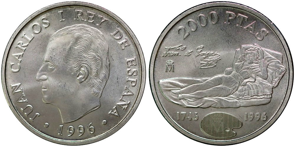 2000 Pesetas 1996 La Maja Vestida de Goya SC