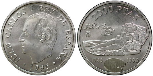 2000 Pesetas 1996 La Maja Vestida de Goya SC