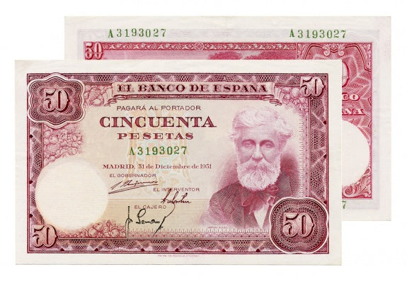 Estado Español 50 Pesetas 1951 Serie A EBC