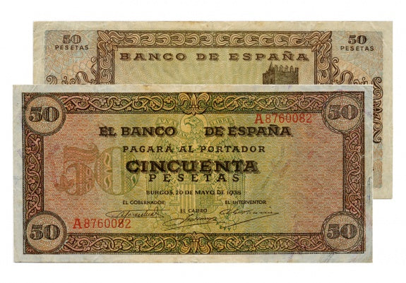 Estado Español 50 Pesetas 20 mayo 1938 Burgos MBC+