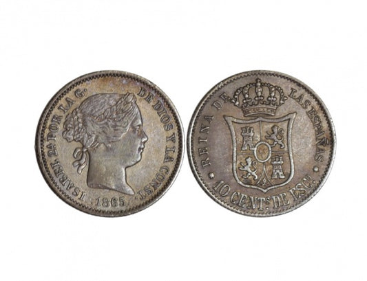 Isabel II (1833-68) 10 Céntimos de Escudo 1865 Sevilla EBC