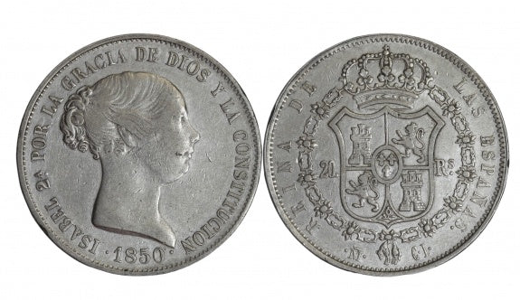 Isabel II (1833-68) 20 Reales 1850 CL Madrid MBC