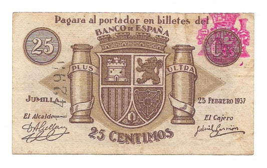 Jumilla (Murcia) 25 Céntimos 1937 EBC