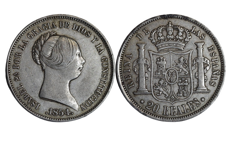 Isabel II (1833-1868) 20 Reales 1854 Madrid MBC+