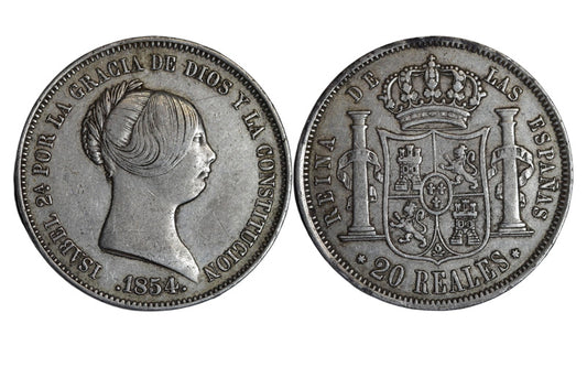 Isabel II (1833-1868) 20 Reales 1854 Madrid MBC+