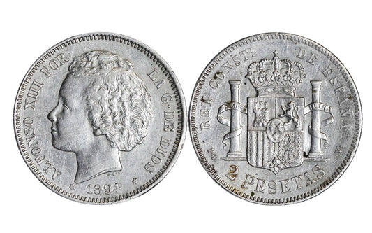 Alfonso XIII 2 Pesetas 1894*18-94 EBC