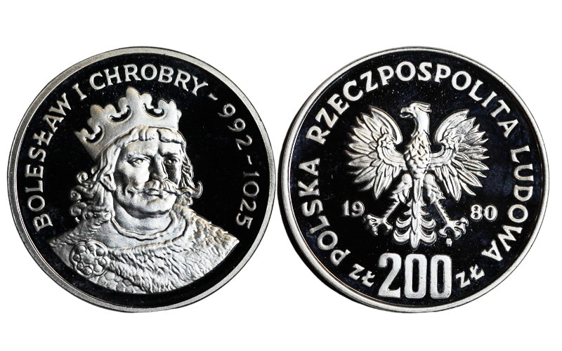 Polonia 200 Zlotych 1980 Rey Bolestaw I Chrobry PROOF