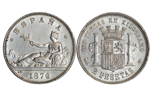 Gobierno Provisional 2 Pesetas 1870*18-75 EBC-