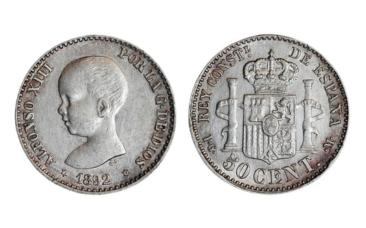 Alfonso XIII 50 Céntimos 1892 *92 EBC