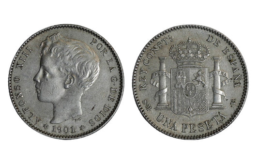 Alfonso XIII 1 Peseta 1901*19-01 SMV EBC