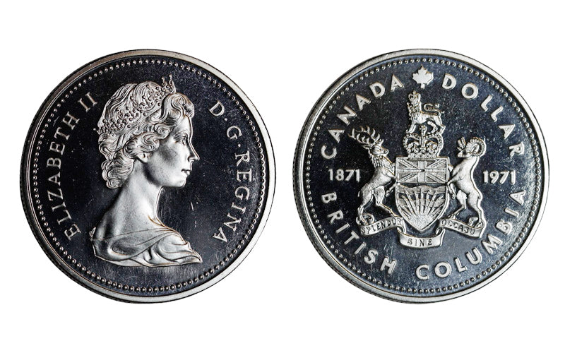 Canadá 1 Dólar 1971 Centenario Columbia Británica