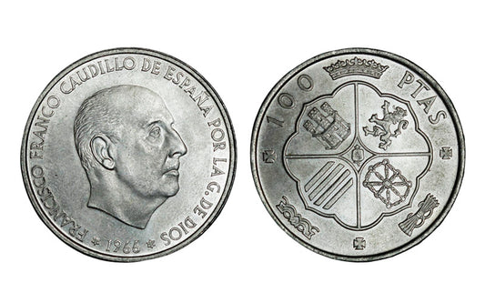 100 Pesetas 1966*19-69 Palo Curvo SC