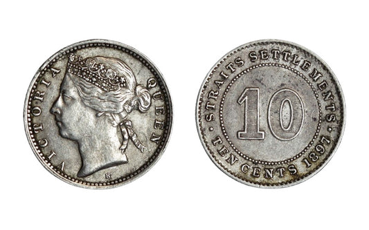 Establecimientos en los Estrechos Reina Victoria 10 Cents 1897 MBC-EBC