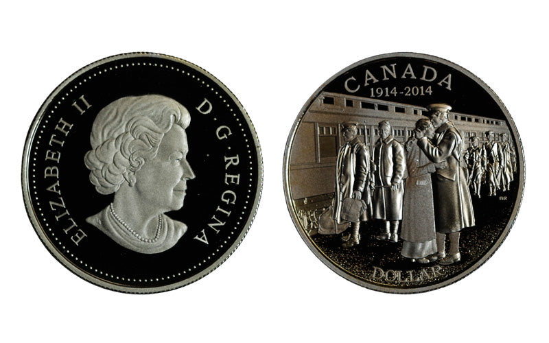 Canadá 1 Dólar 2014 100 Aniversario Declaración de la 1ª Guerra Mundial PROOF