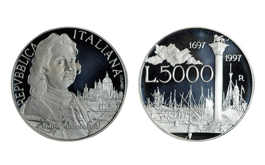 Italia 5000 Liras 1997 300 Aniversario nacimiento Giovanni Antonio Canal PROOF