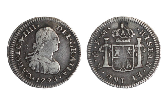 Carlos IV (1788-1808) 1/2 Real 1798 México FM BC+