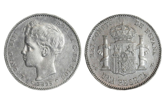 Alfonso XIII 1 Peseta 1899*18-99 MBC-EBC