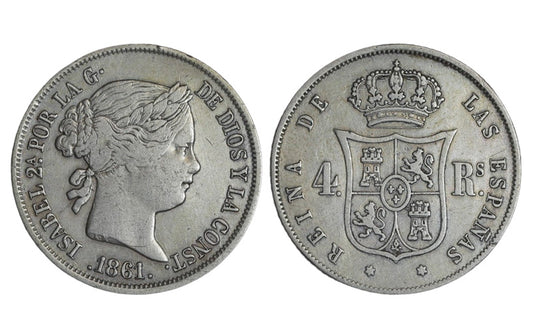 Isabel II 4 Reales 1861 Madrid MBC