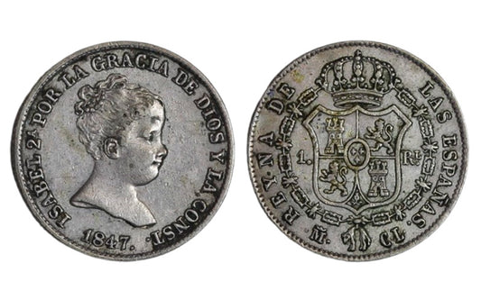 Isabel II 1 Real 1847 Madrid EBC-