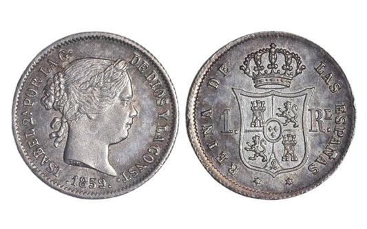 Isabel II (1833-1868) 1 Real 1859 Madrid SC-