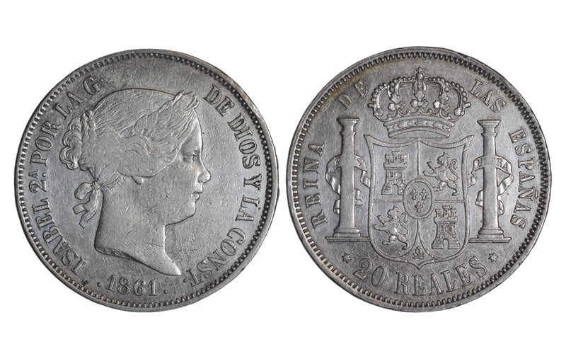 Isabel II 20 Reales 1861 Madrid MBC+