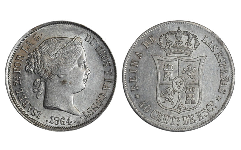 Isabel II 40 Céntimos de Escudo 1864 Madrid SC-