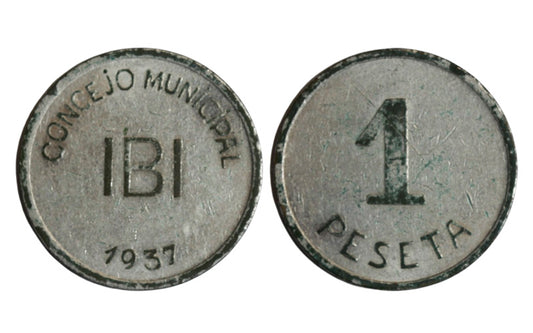 Ibi (Alicante) 1 Peseta 1937 MBC