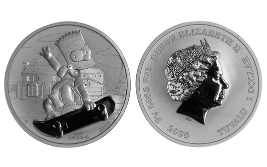 Tuvalu 1 Dólar 2020 Bart Simpson PROOF