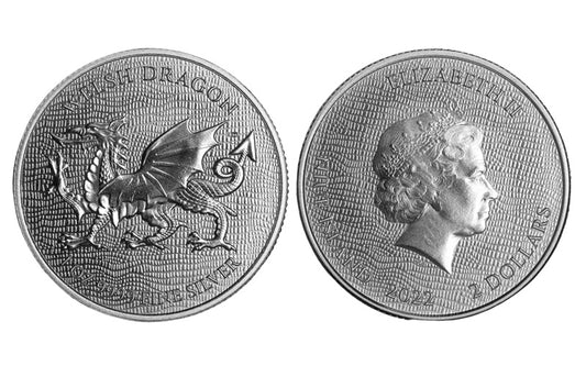 Niue 2 Dólares 2022 Welsh Dragon PROOF