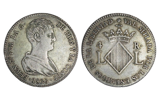 Fernando VII 4 Reales Valencia 1823 MBC+