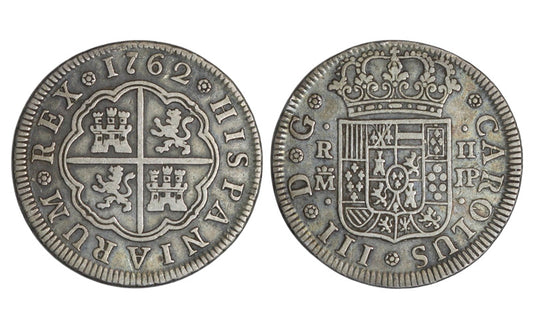 Carlos III 2 Reales 1762 Madrid MBC-/MBC