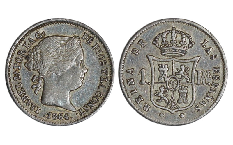 Isabel II 1 Real 1864 Sevilla MBC-EBC/MBC