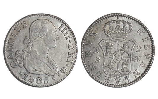 Carlos IV 2 Reales Sevilla 1805 MBC+/EBC