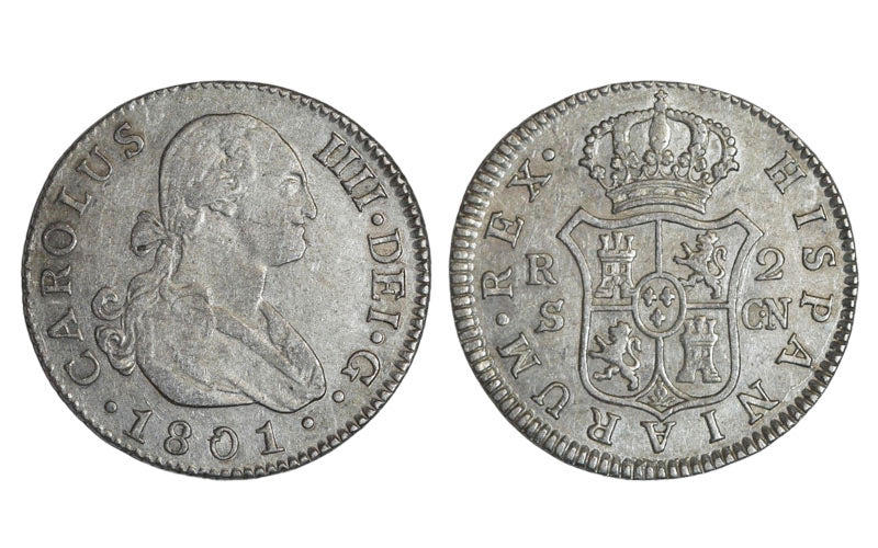 Carlos IV 2 Reales Sevilla 1801 MBC+/EBC