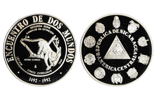 Nicaragua 5 Córdobas 1994 Mono Congo PROOF