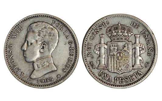 Alfonso XIII 1 Peseta 1905*0- MBC